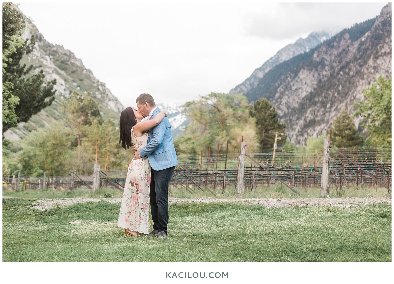 La Caille Utah Mountains Engagement Photo