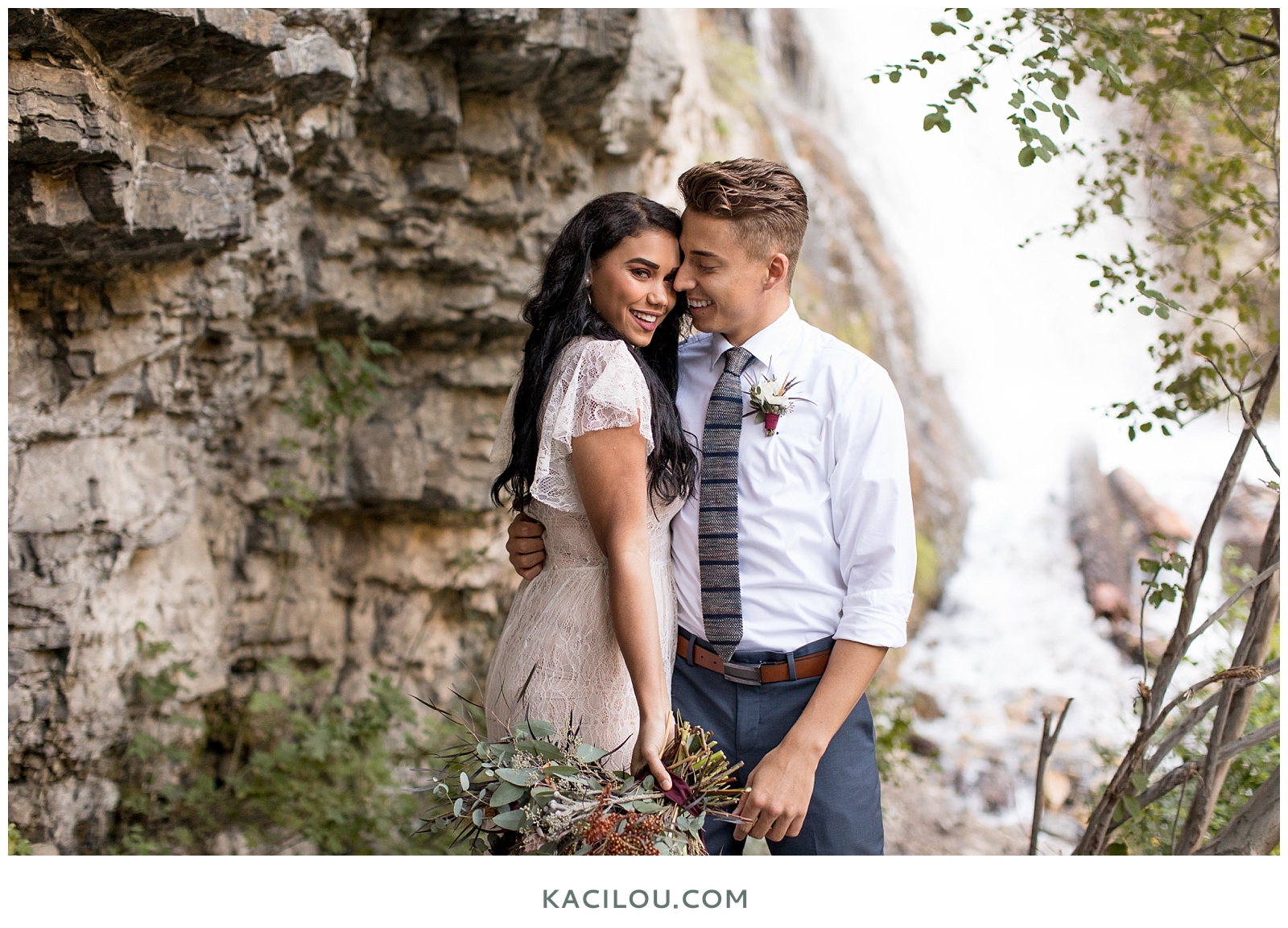 Utah Waterfall Wedding Photos